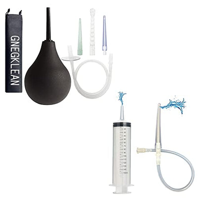 GNEGKLEAN 150ML Enema Syringe + Enema Bulb Combo - Precision and Power