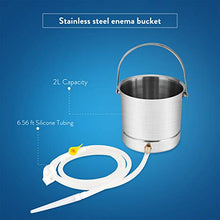 Load image into Gallery viewer, GNEGKLEAN Stainless Steel Enema Bucket Kit 2 Quart - 5ft Hose for Colon Detox