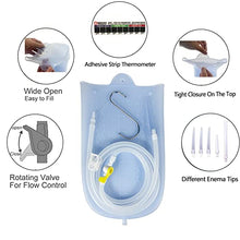 Load image into Gallery viewer, GNEGKLEAN Silicone Enema Bag Kit with Thermometer - 2 Quart, 6.3ft Hose