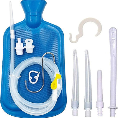 Smokitcen 2L Enema Bag Kit - Premium-Quality Silicone Hose with 5 Reusable Tips & Flow Control